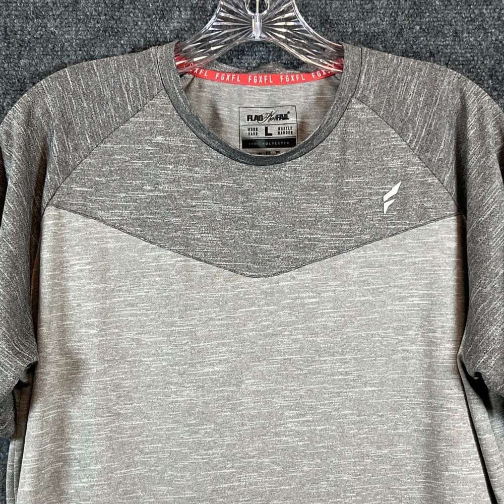 Flag Nor Fail Men's Performance Moto T-Shirt | Ss | Gray | Breathable | Size L View 4